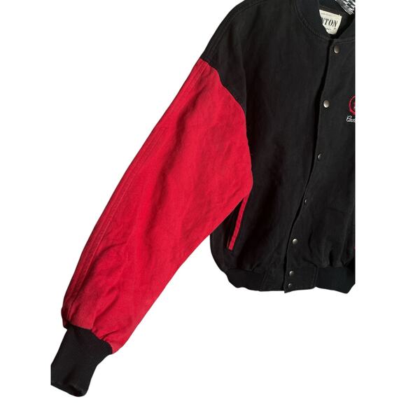 Vintage Cadillac By Canton Activewear Jacket Fleece Bomber Men's size M Red - Picture 4 of 6